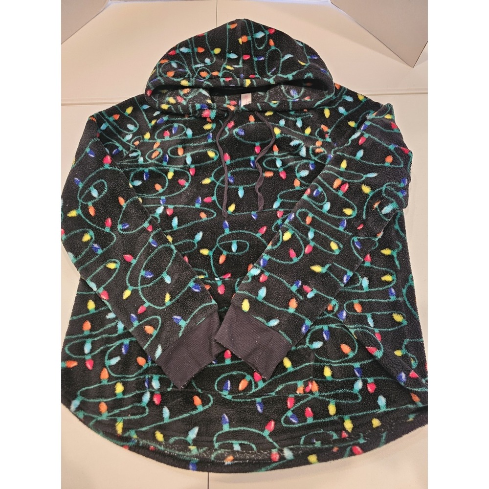 No Boundaries Holiday Lights Fleece Hoodie Women's XL 15–17 Christmas Pullover